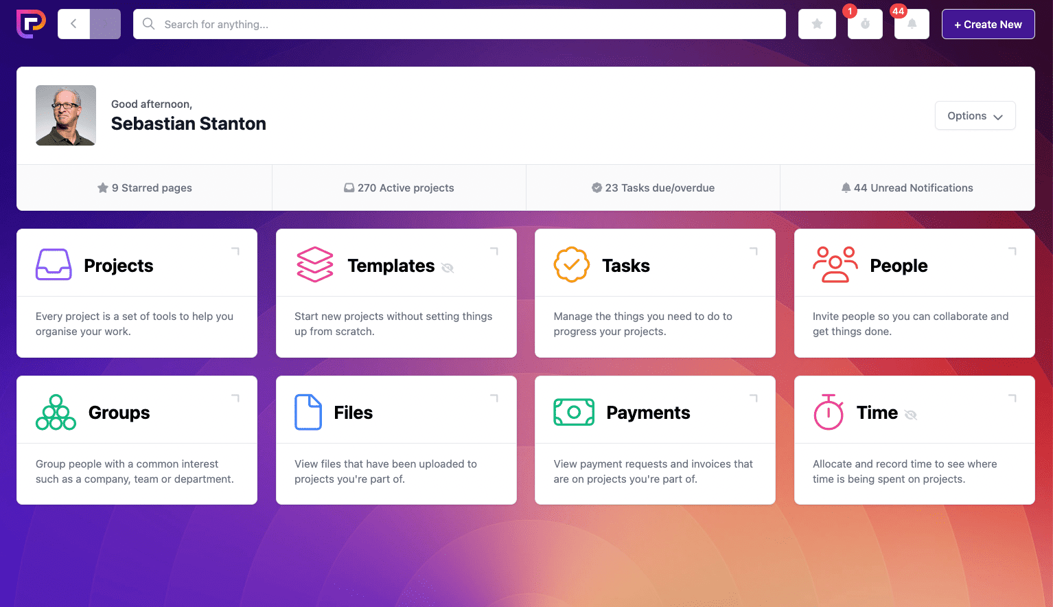 Welcome Dashboard