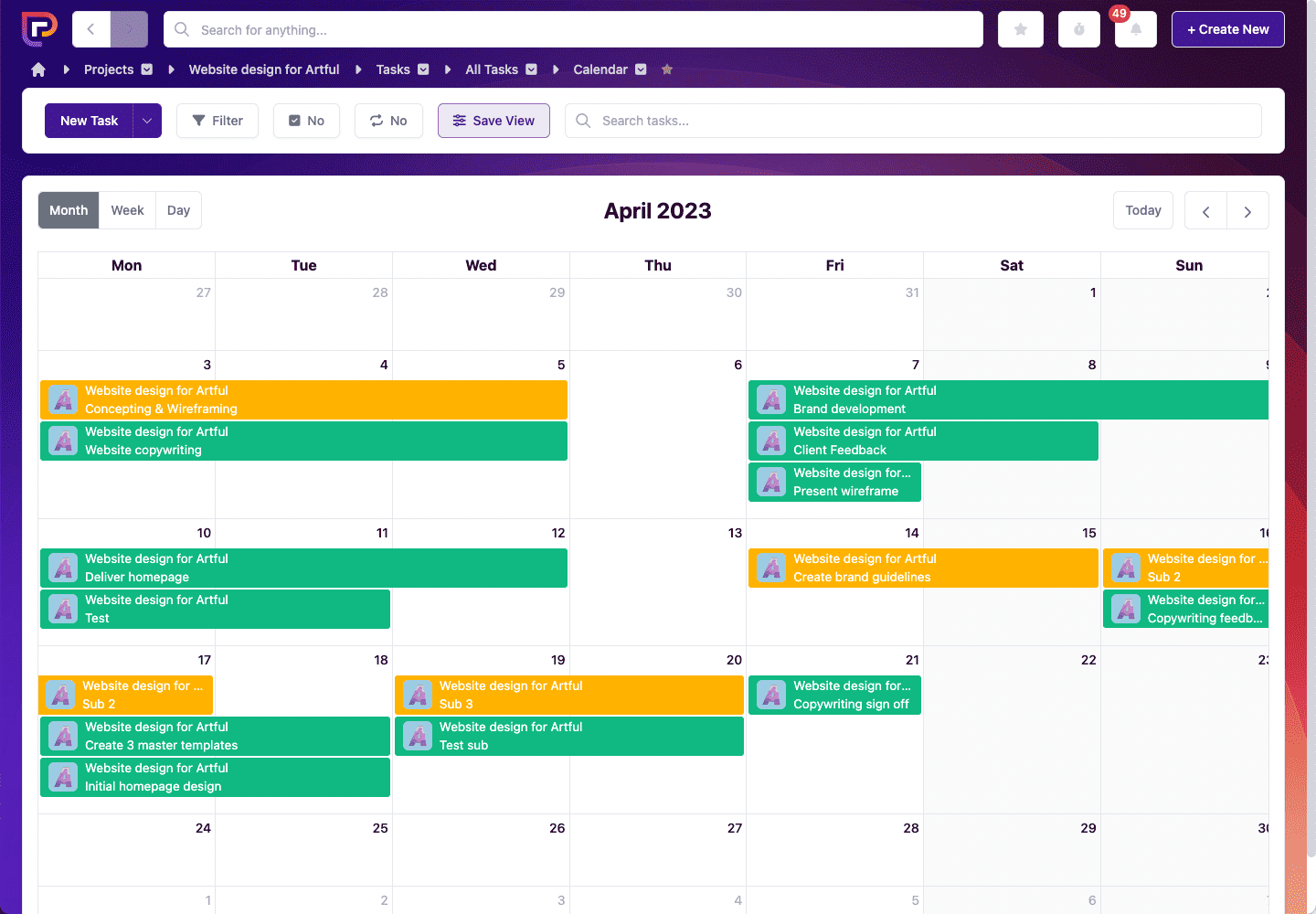 Calendar View