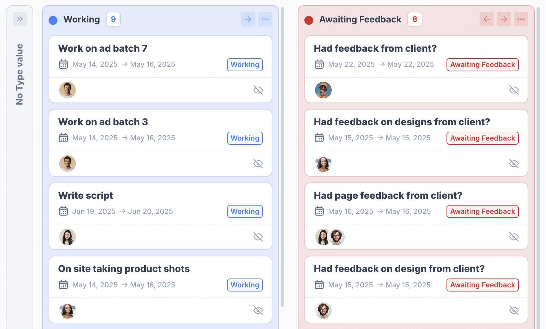 Tasks Kanban Cards